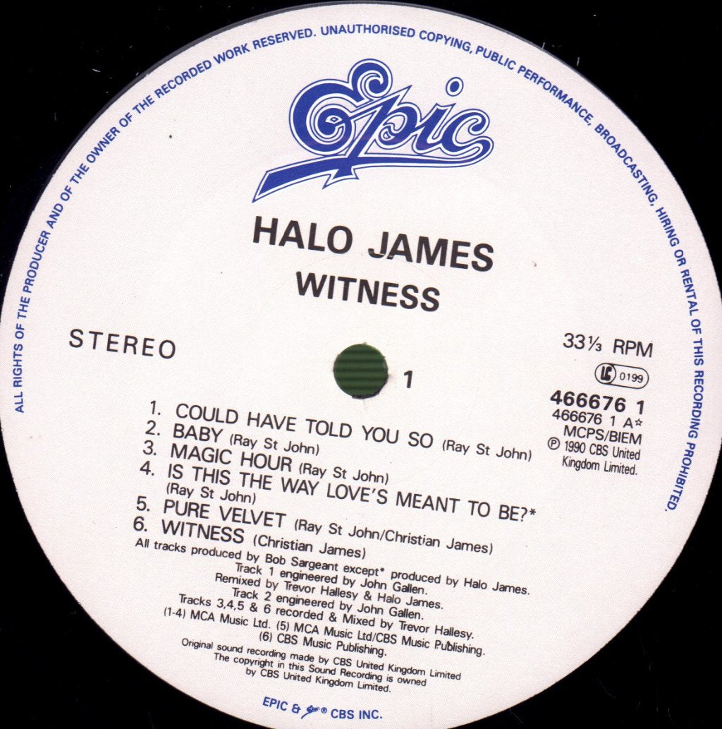Halo James - Witness - Lp