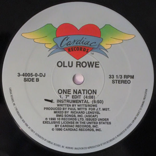 Olu Rowe - One Nation - 12 Inch