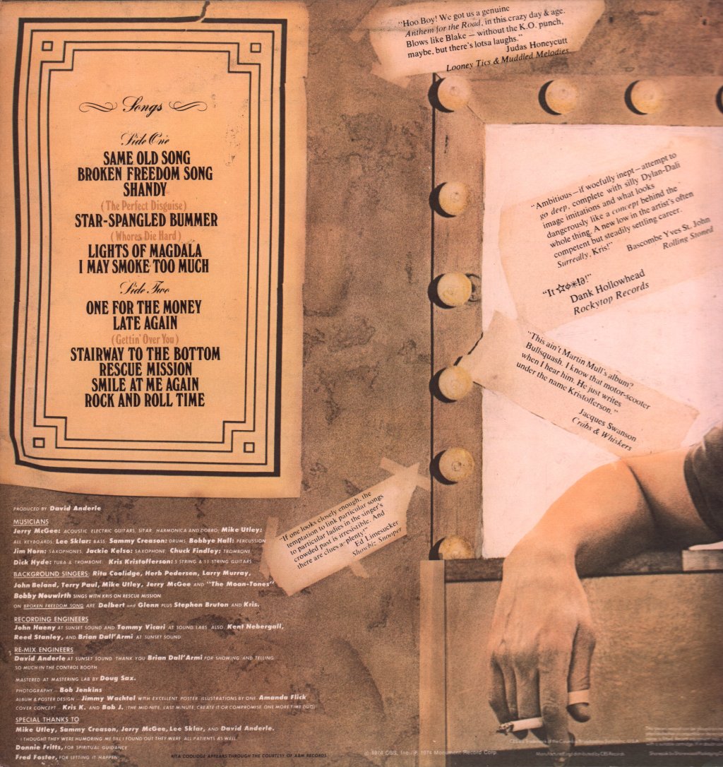 Kris Kristofferson - Spooky Lady's Sideshow - Lp