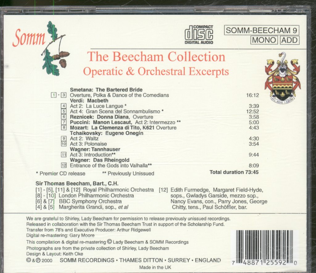 Thomas Beecham - Beecham Collection: Including Unissued Recordings - Cd