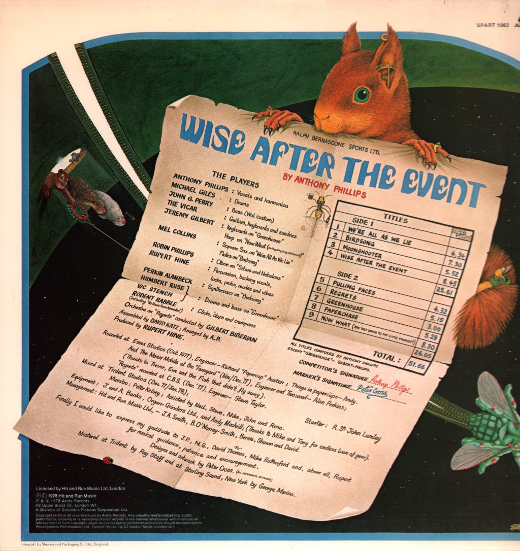 Anthony Phillips - Wise After The Event - Lp