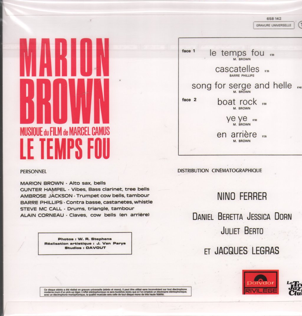 Marion Brown - Le Temps Fou - Lp