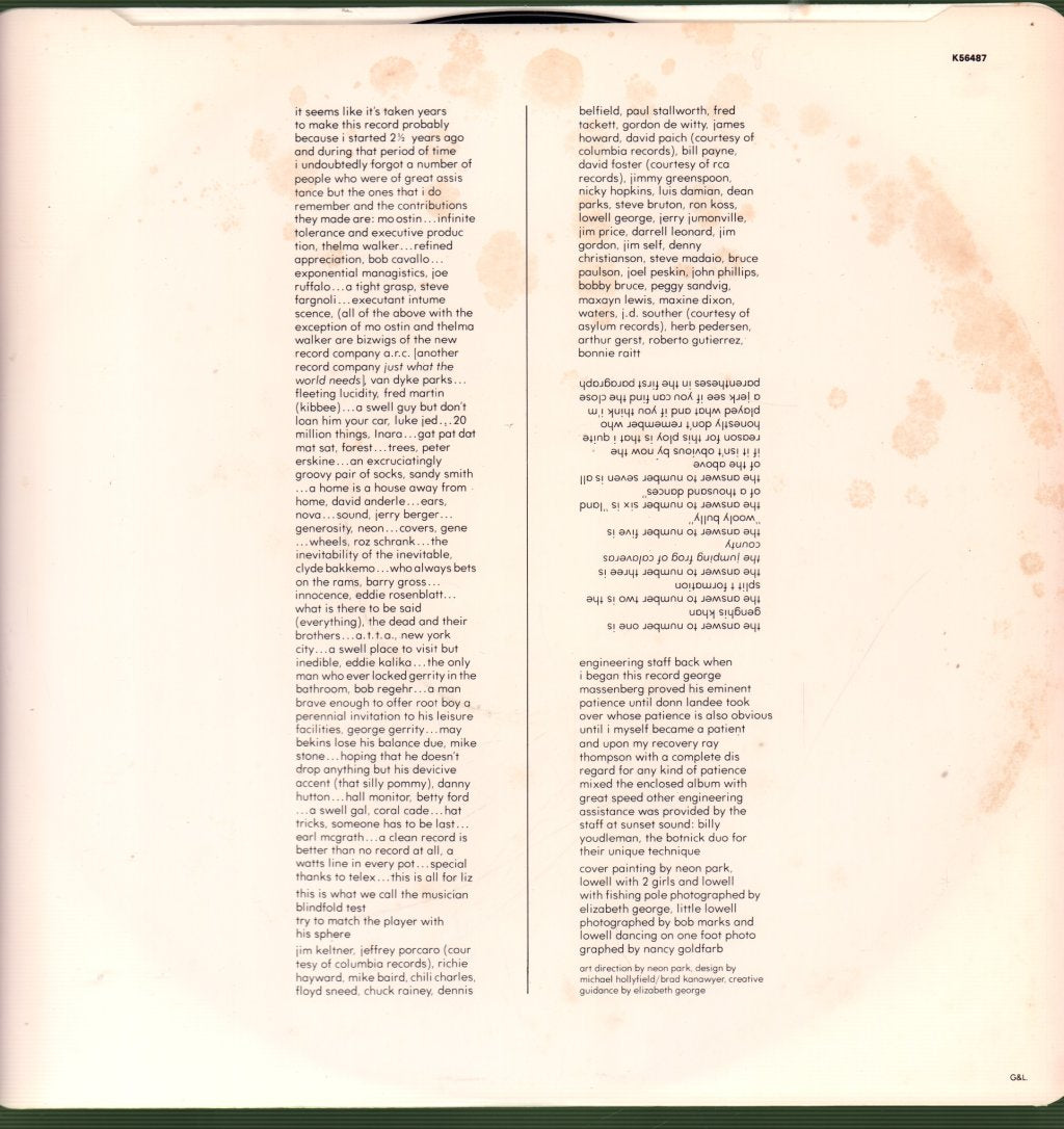 Lowell George - Thanks I'll Eat It Here - Lp