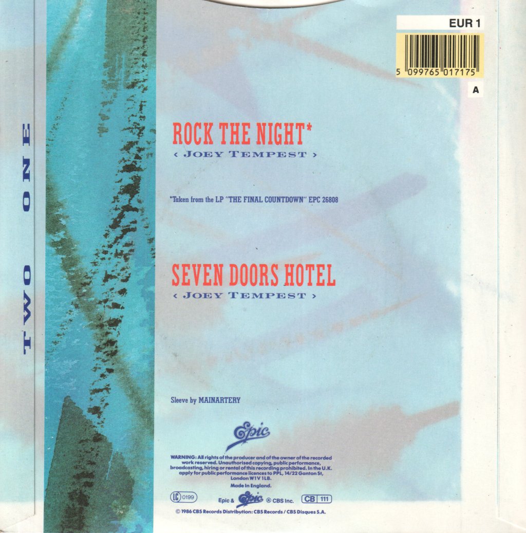 Europe - Rock The Night - 7 Inch