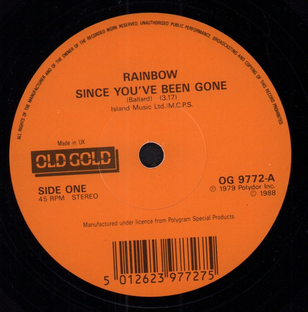 Rainbow (Rock/Metal Group) - Since You've Been Gone - 7 Inch
