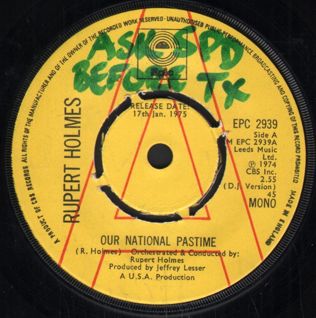 Rupert Holmes - Our National Pastime - 7 Inch