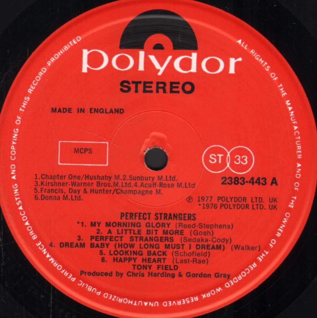 Tony Field - Perfect Strangers - Lp
