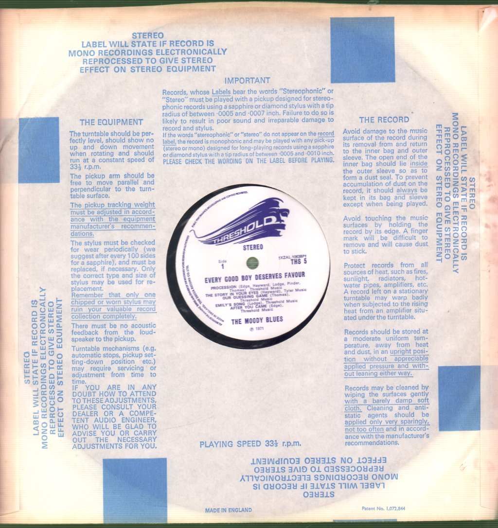 Moody Blues - Every Good Boy Deserves Favour - Lp
