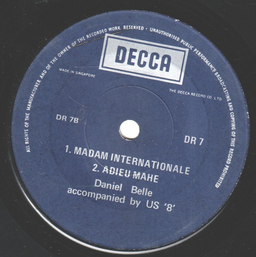 daniel belle accompanied by us 8 - With Love From Seychelles College - 7 Inch