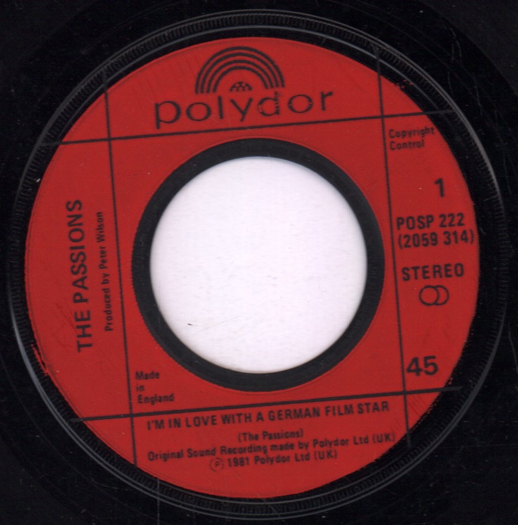 Passions (Uk Group) - I'm In Love With A German Film Star - 7 Inch