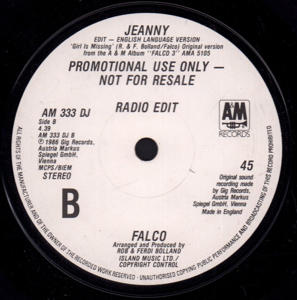 Falco - Jeanny - 7 Inch