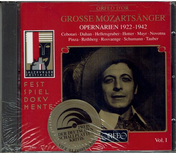 Various Artists - Grosse Mozartsänger -Opernarien 1922-1942 -Vol. I - Cd
