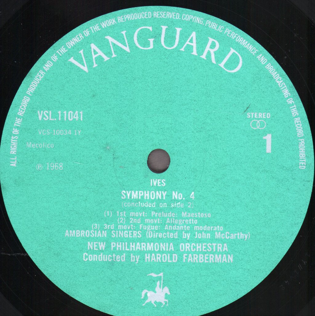 Harold Farberman / New Philharmonia Orchestra - Charles Ives - Symphony No.3 / Symphony No.4 - Lp