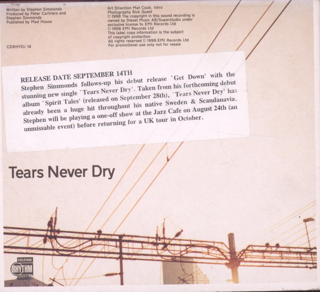 Stephen Simmonds - Tears Never Dry - Cd