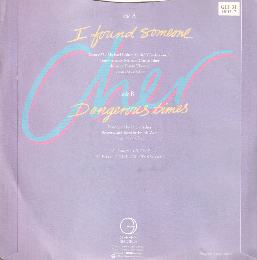 Cher - I Found Someone - 7 Inch