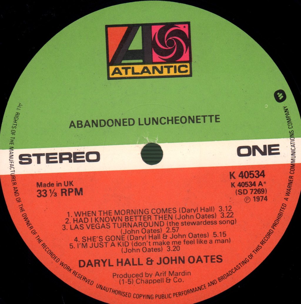 Hall And Oates - Abandoned Luncheonette - Lp