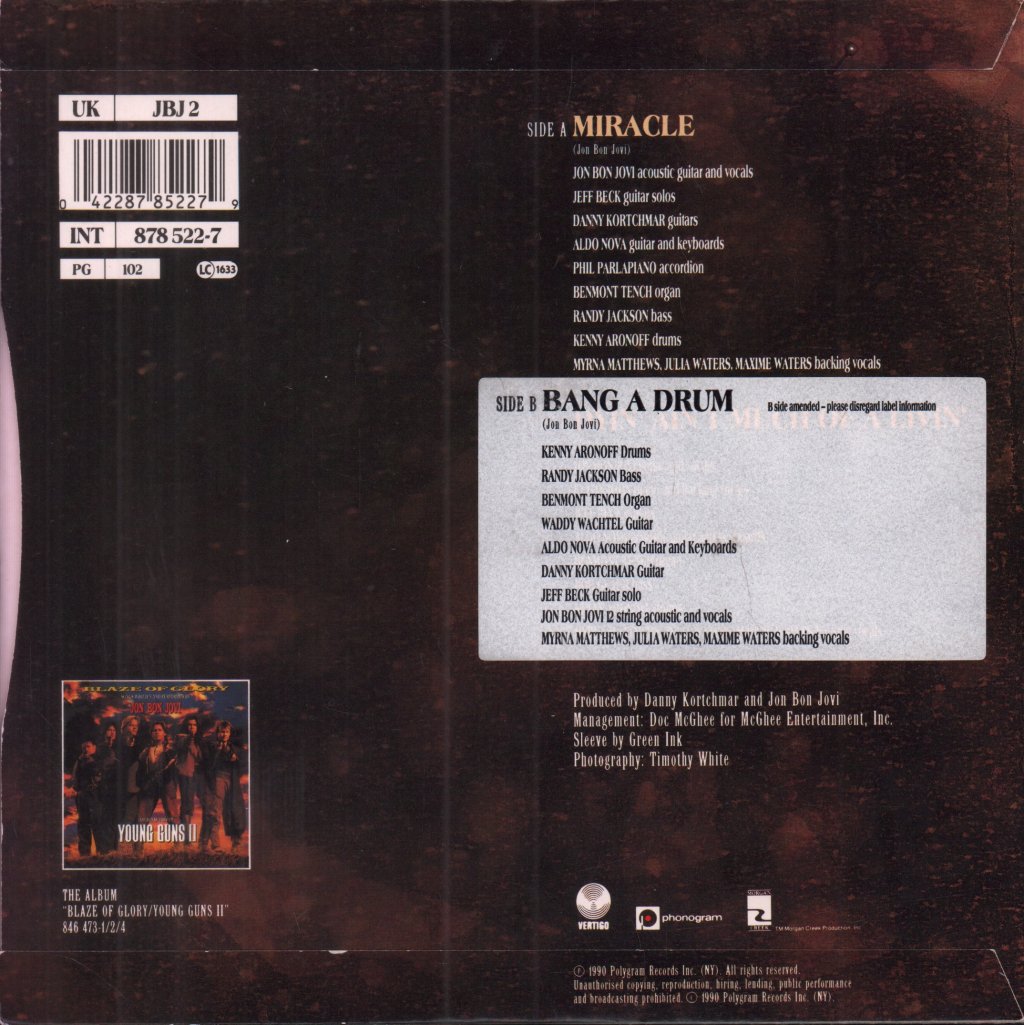 Jon Bon Jovi - Miracle - 7 Inch