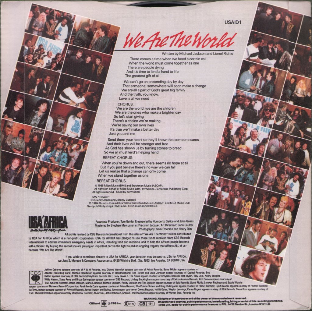 Usa For Africa - We Are The World - 7 Inch