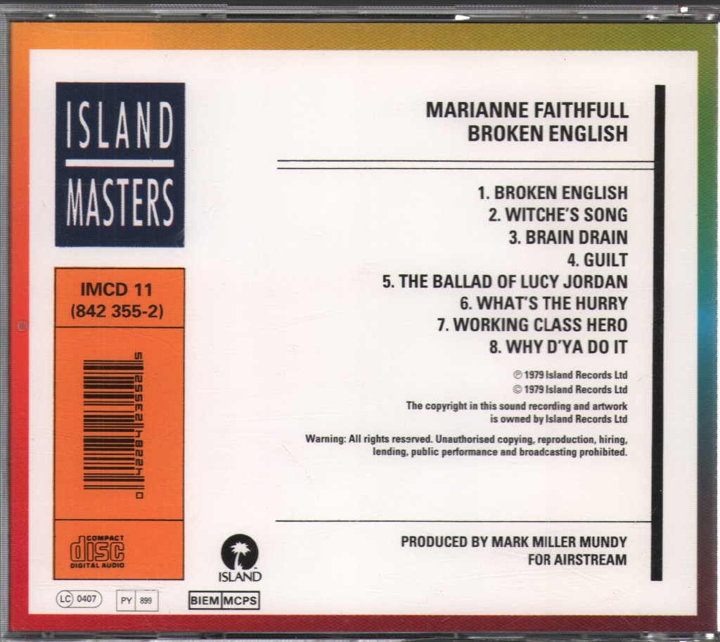 Marianne Faithfull - Broken English - Cd