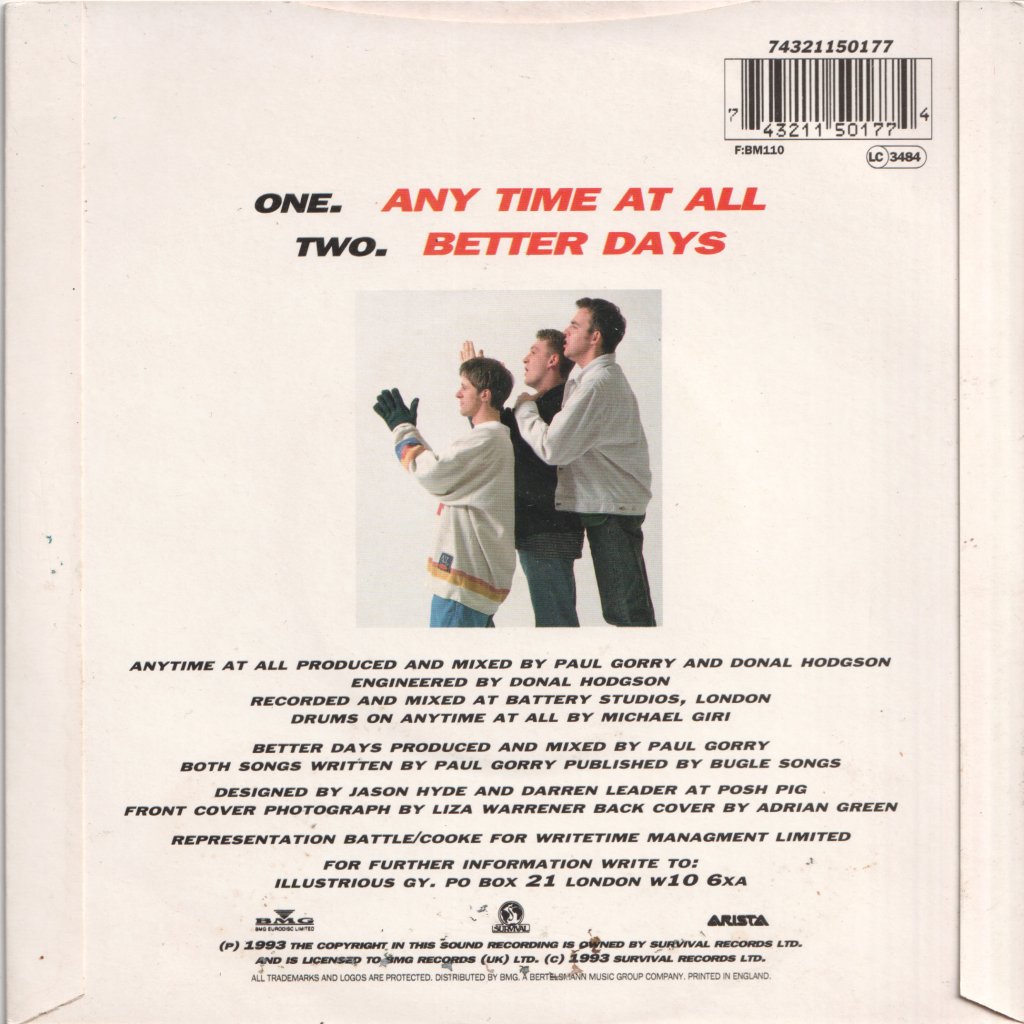 Illustrious Gy - Any Time At All - 7 Inch