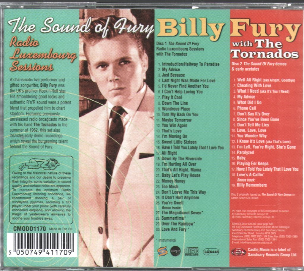 Billy Fury And The Tornados - Sound Of Fury - Radio Luxembourg Sessions - Double Cd