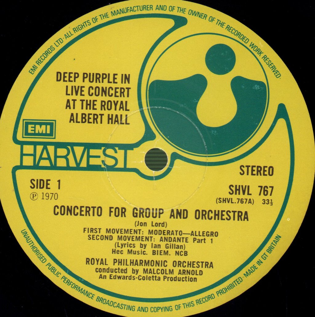 Deep Purple - Concerto For Group And Orchestra - Lp