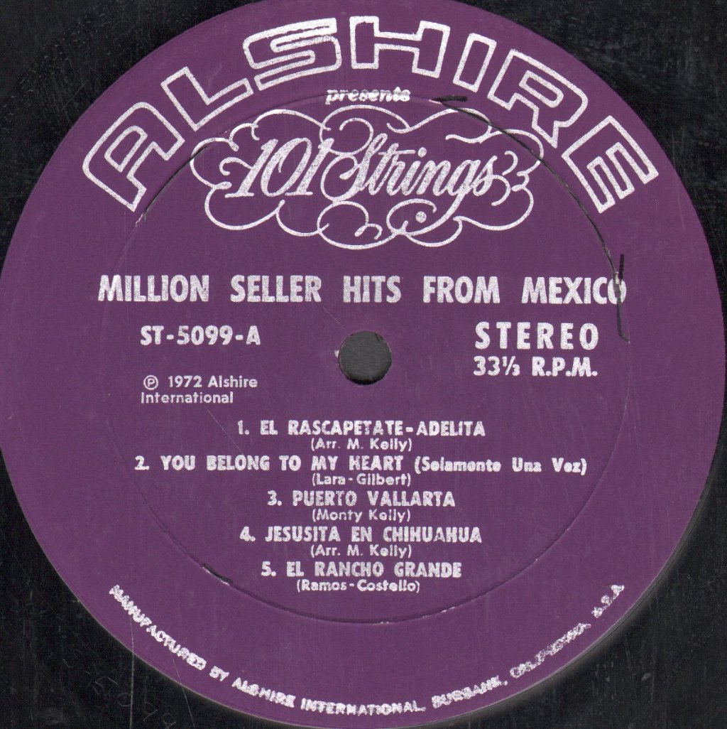 101 Strings - Million Seller Hits From Mexico - Lp