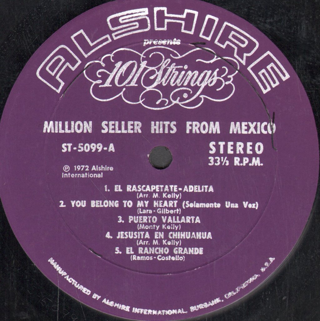 101 Strings - Million Seller Hits From Mexico - Lp