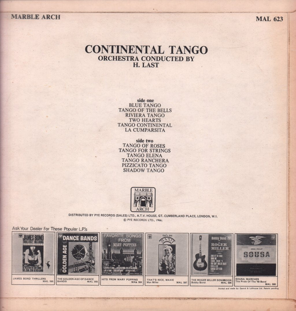 H. Last - Continental Tango - Lp