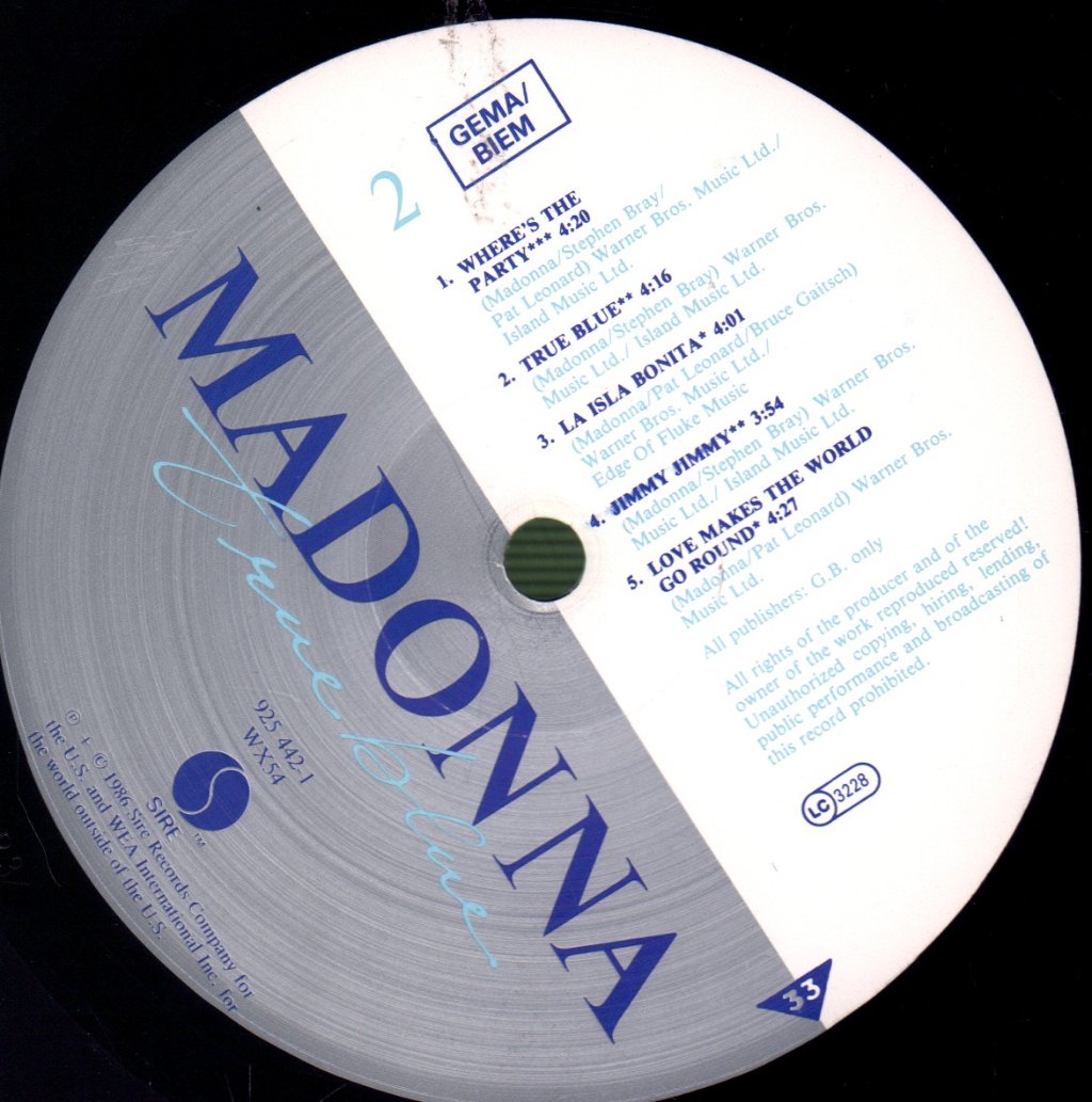 Madonna - True Blue - Lp