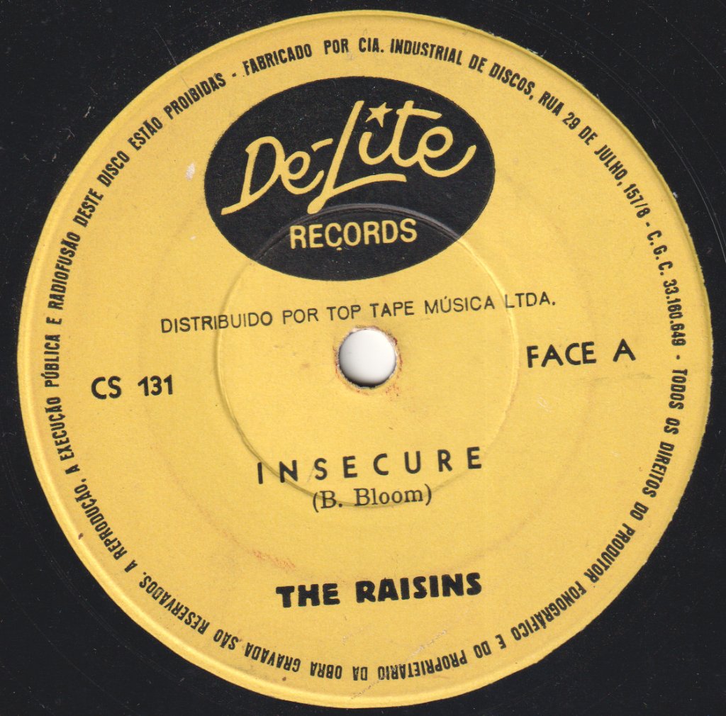 Raisins - Insecure / Don't Go Down, Down - 7 Inch