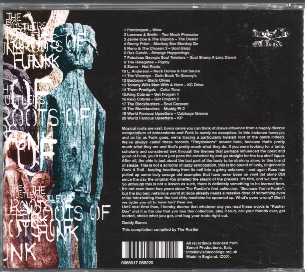 Various Artists - Rustlers Roots Of Funk (20 Ultra Rare Rocking Funk And RnB Instrumentals) - Cd