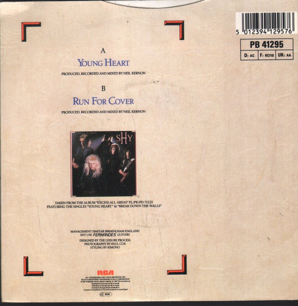 Shy (Rock/Nwobhm Group) - Young Heart - 7 Inch