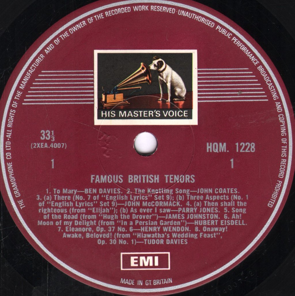 Various Artists - Famous British Tenors - Lp