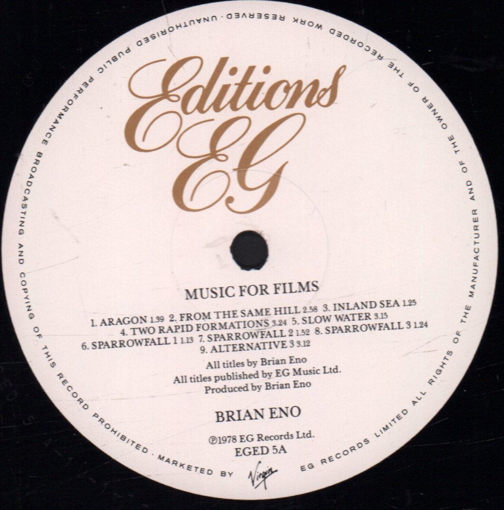 Brian Eno - Music For Films - Lp