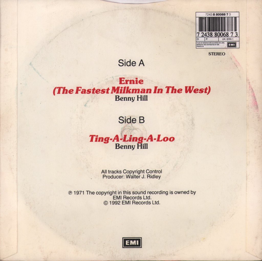 Benny Hill - Ernie - 7 Inch