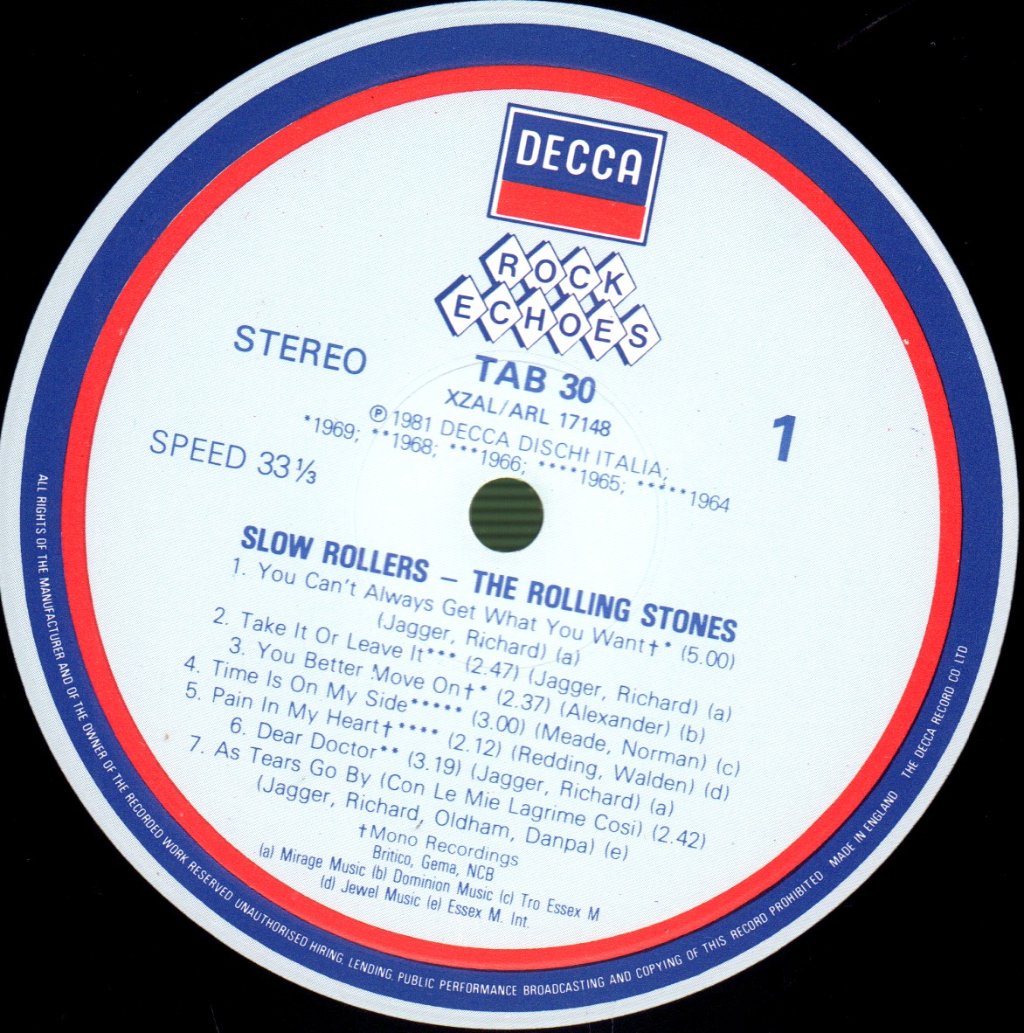 Rolling Stones - Slow Rollers - Lp