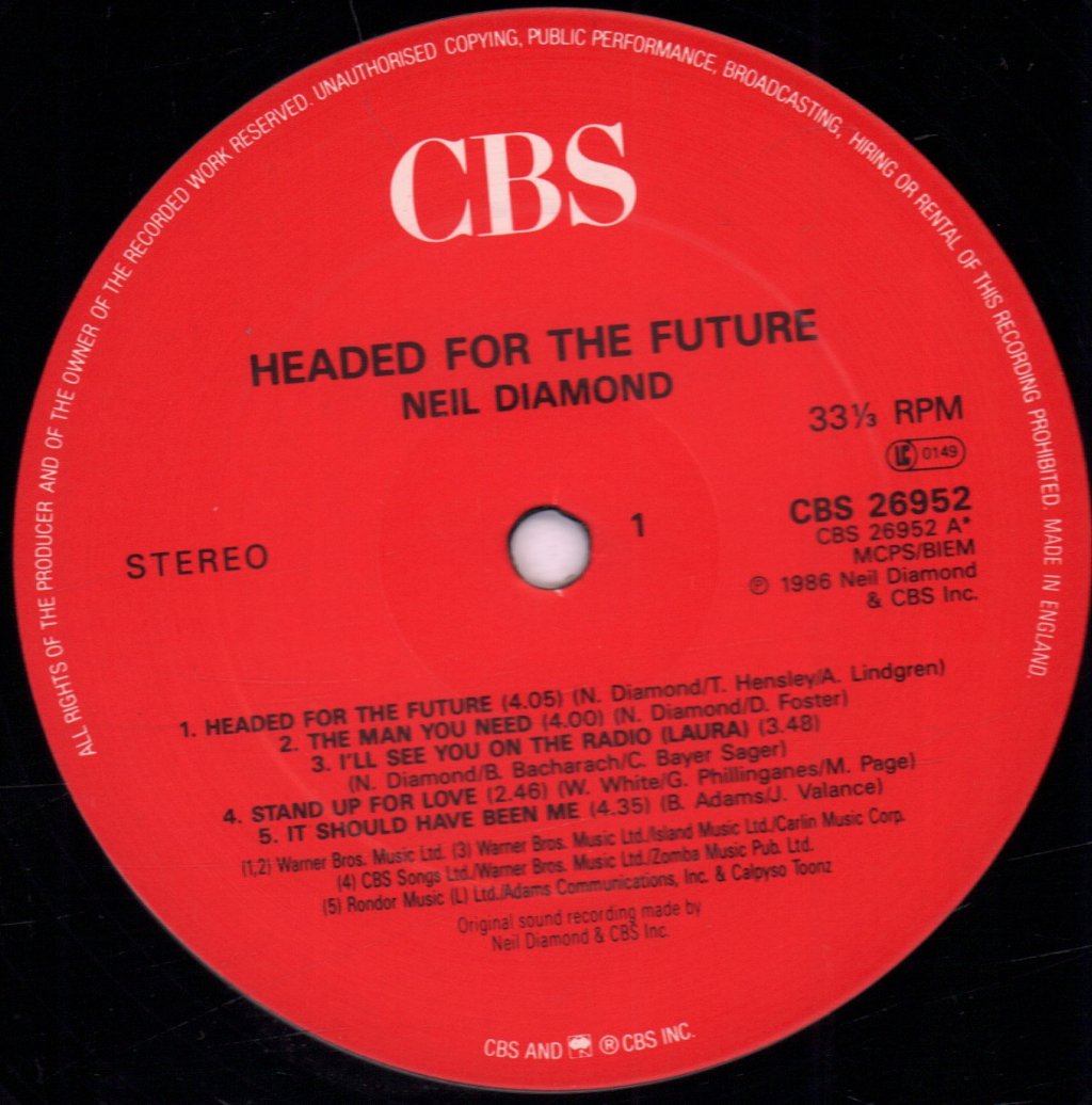 Neil Diamond - Headed For The Future - Lp