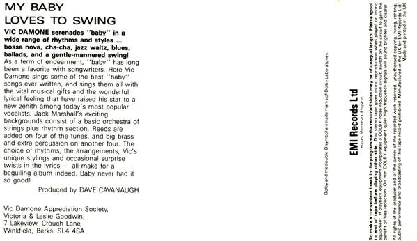 Vic Damone - My Baby Loves To Swing - Cassette