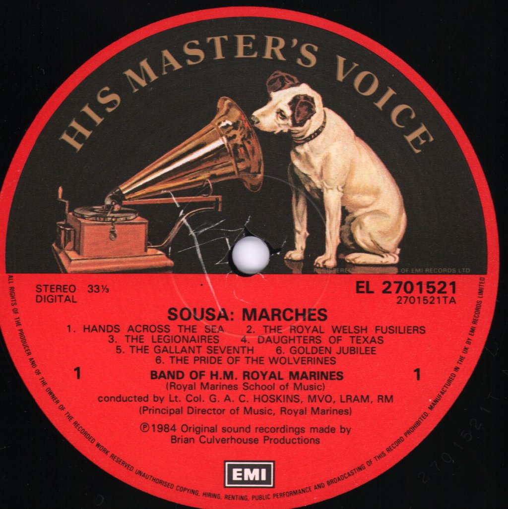 Band Of HM Royal Marines - Hands Across The Sea - Lp