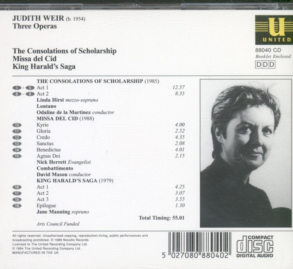 Various Artists - Judith Weir - Three Operas - Cd
