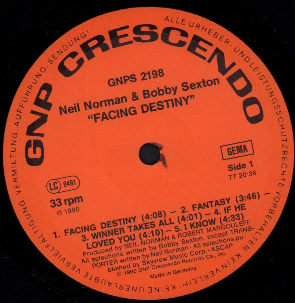 Neil Norman & Bobby Sexton - Facing Destiny - Lp