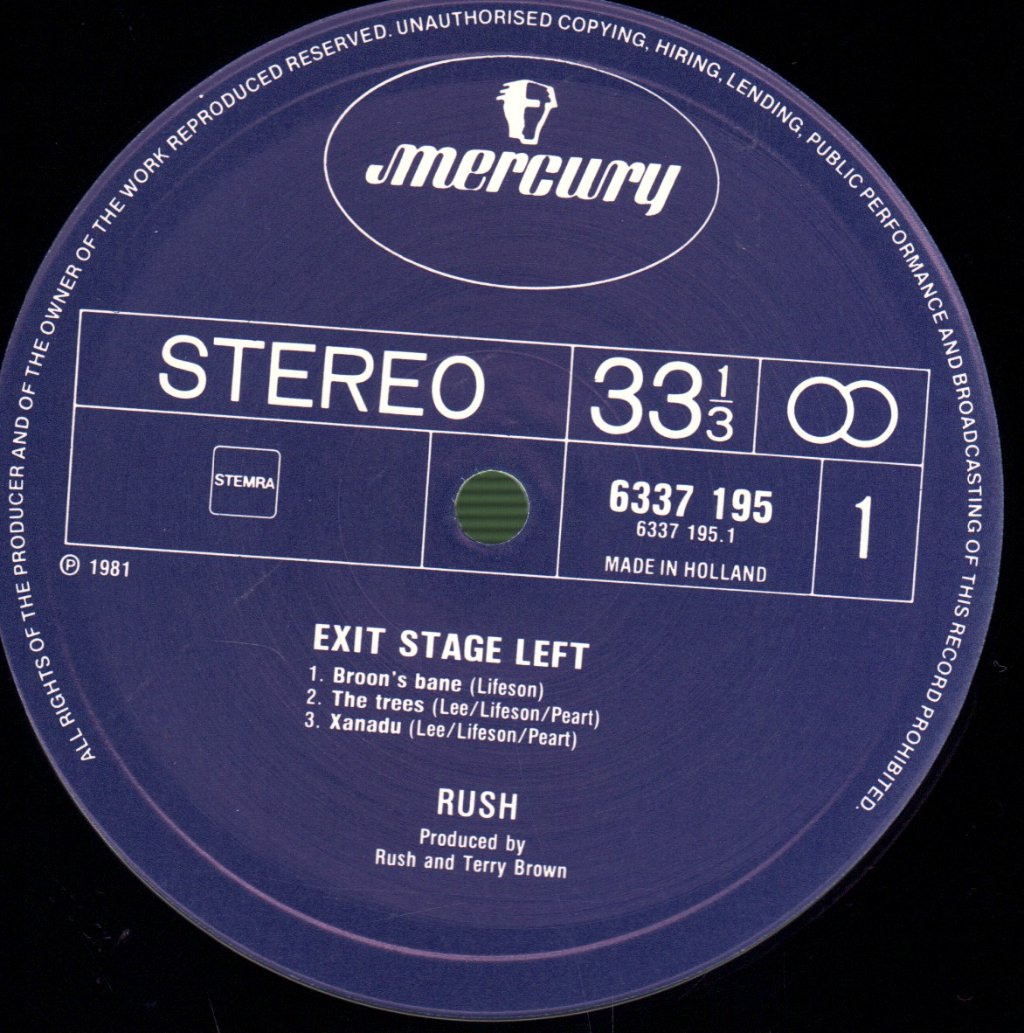 Rush - Exit Stage Left - Double Lp