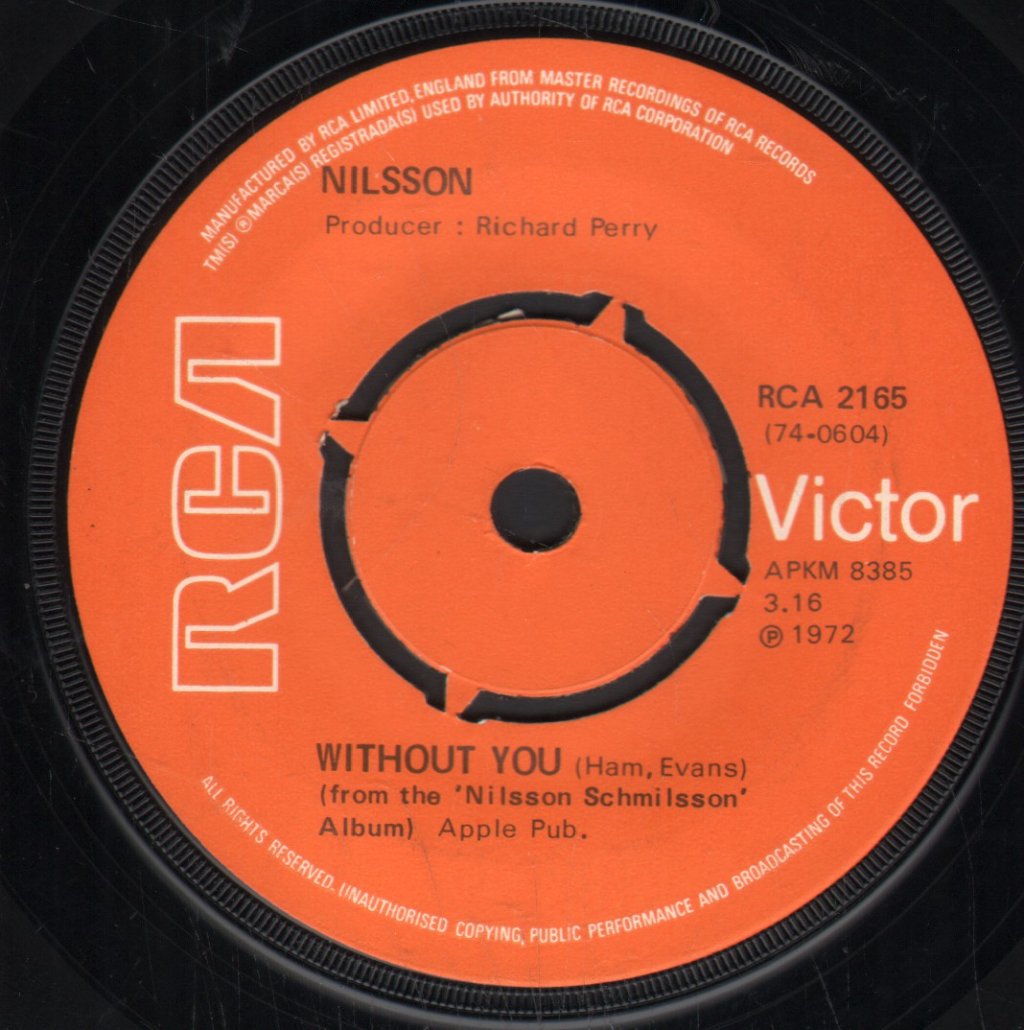 Nilsson - Without You - 7 Inch