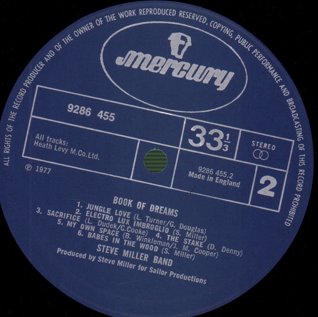 Steve Miller Band - Book Of Dreams - Lp