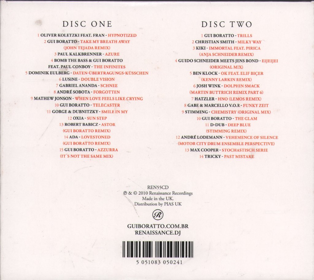 Gui Boratto - Renaissance: The Mix Collection - Double Cd