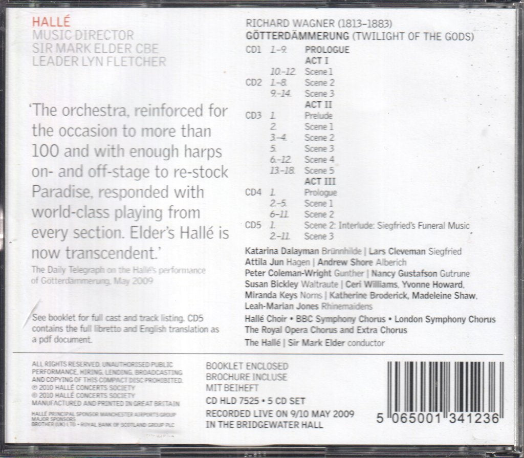 Hallé Orchestra, Sir Mark Elder - Wagner - Götterdämmerung - Cd Set