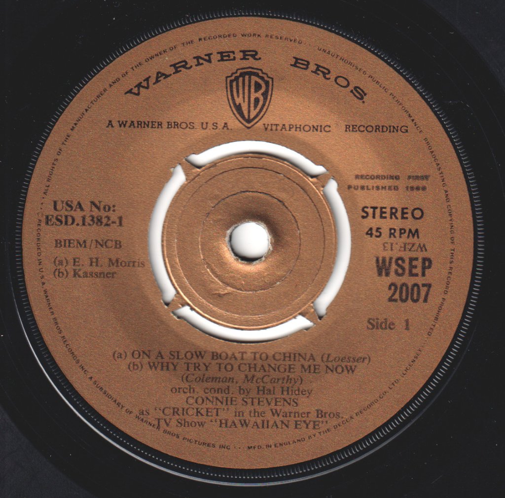 Connie Stevens - As Cricket In The Warner Bros Series Hawaiian Eye - 7 Inch