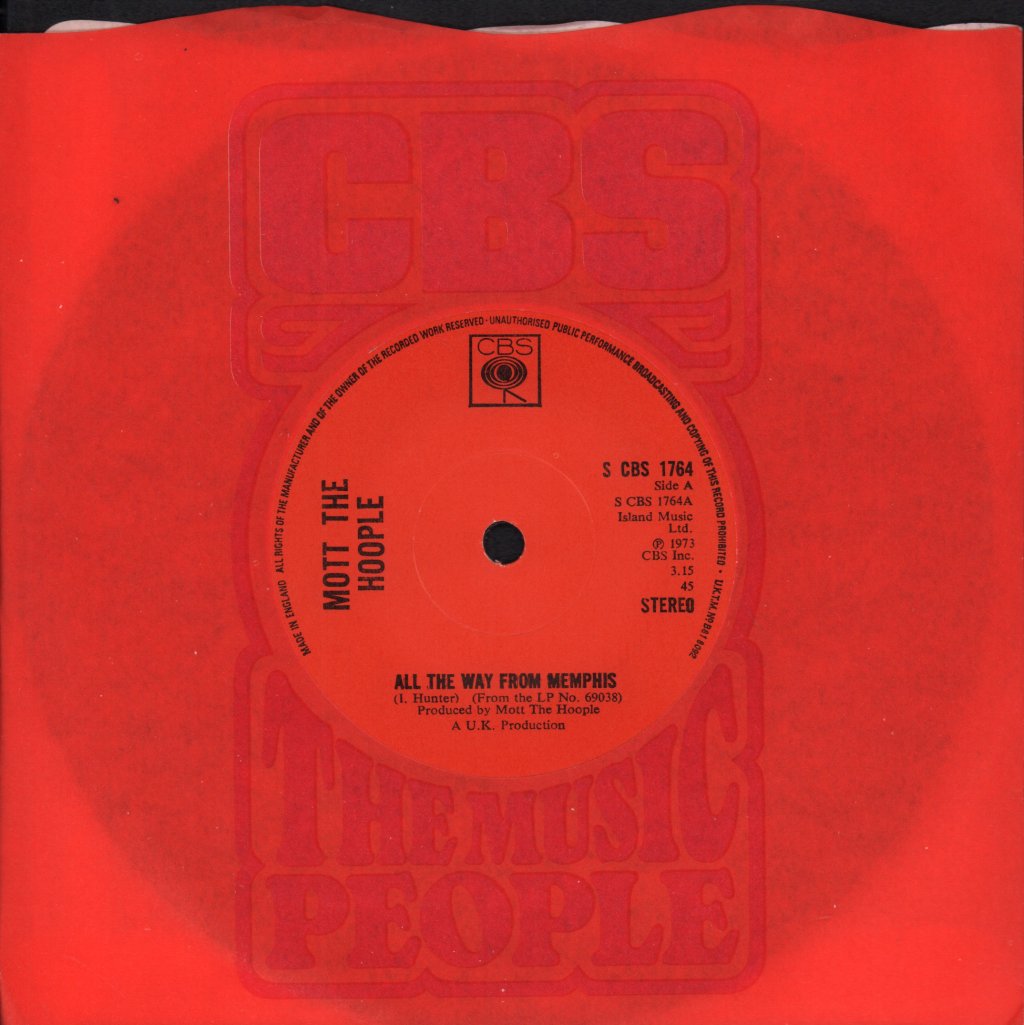 Mott The Hoople - All The Way From Memphis - 7 Inch