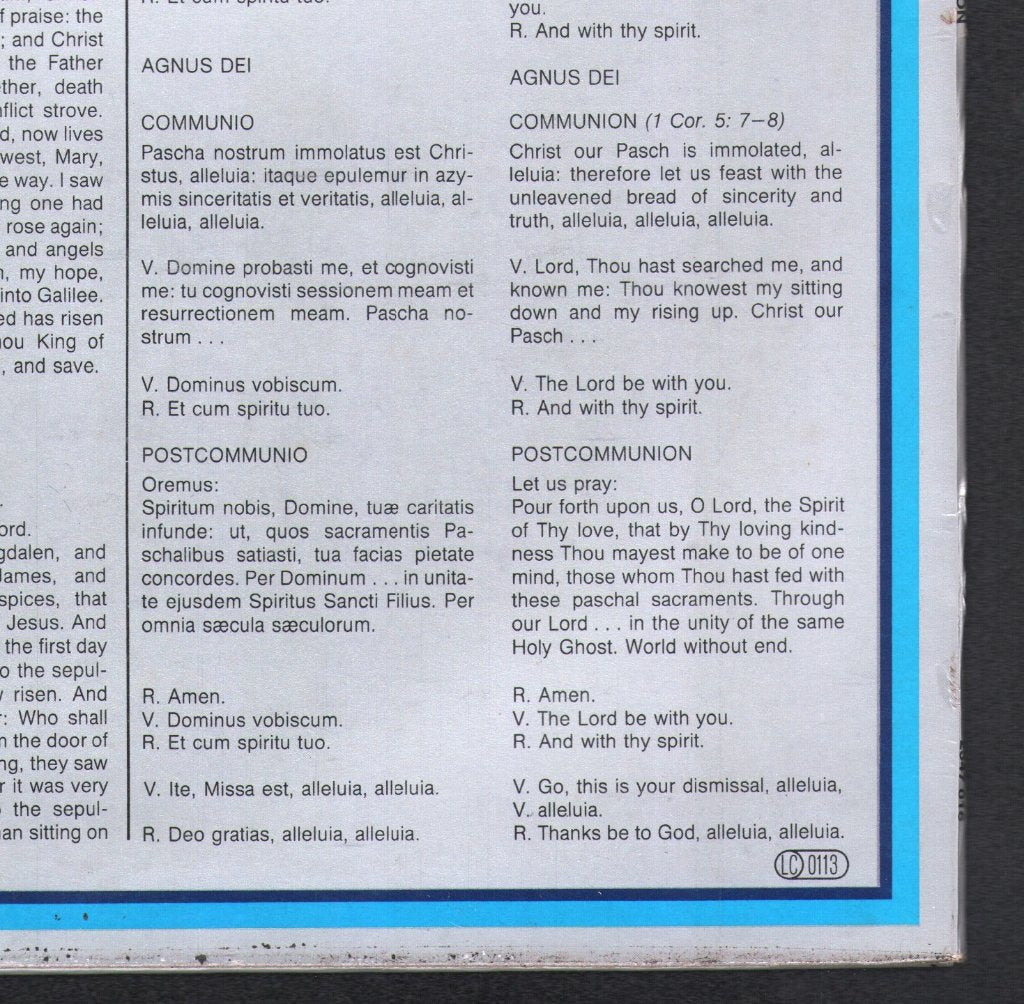 Monks' Choir of the Benedictine Abbey of St. Martin, Beuron - Gregorian Chant - Easter Sunday Mass - Lp